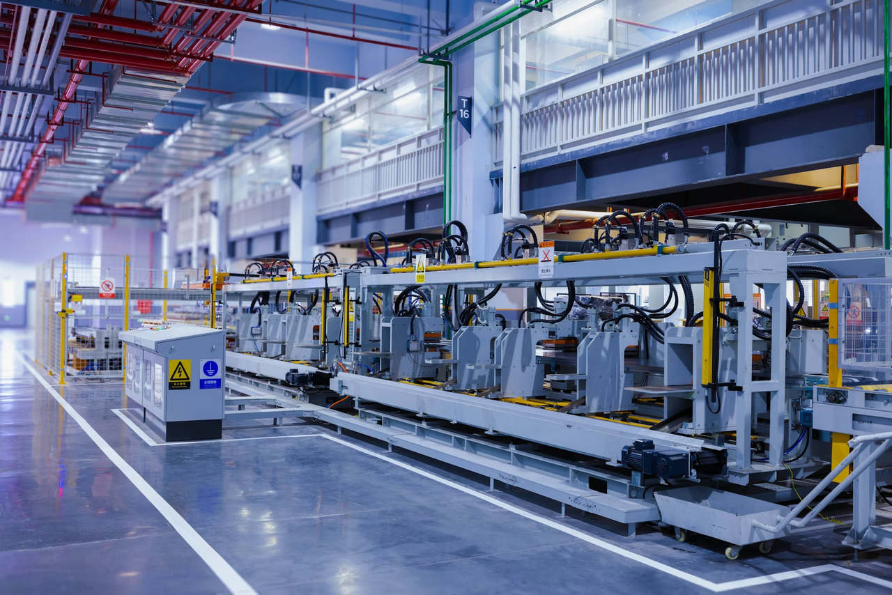 Productielijn in een fabriekshal
